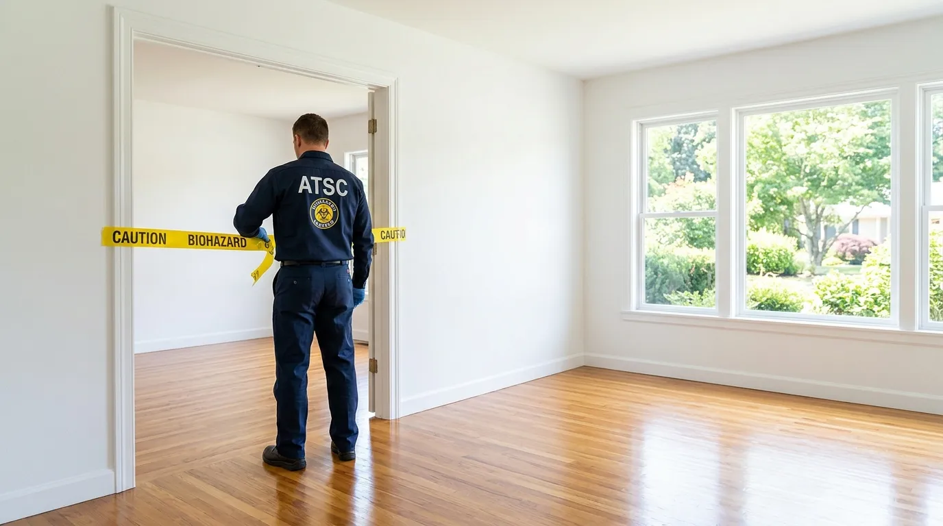 Certified biohazard cleanup crew performing Decomposition Cleanup in Kaufman